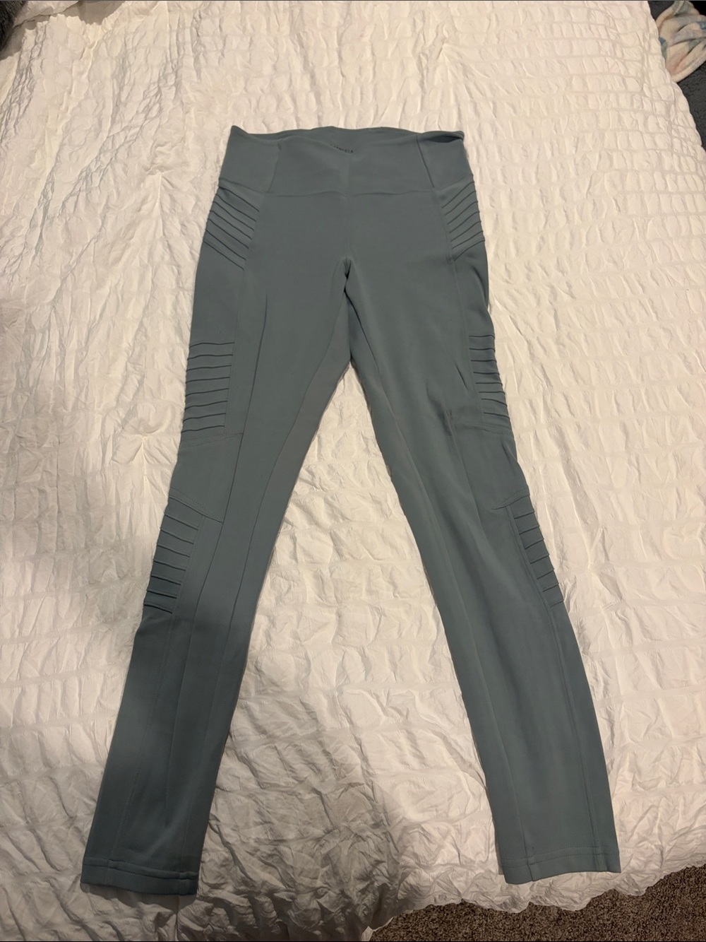 Athleta Ribbed Panel High-Rise Leggings - Sage